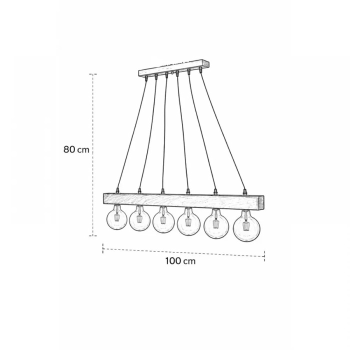NG Lighting Kremasto Fotistiko Rag Xeiropoiito Metalliko Kafe/Skouria Exafoto E27 100x80cm 2027465